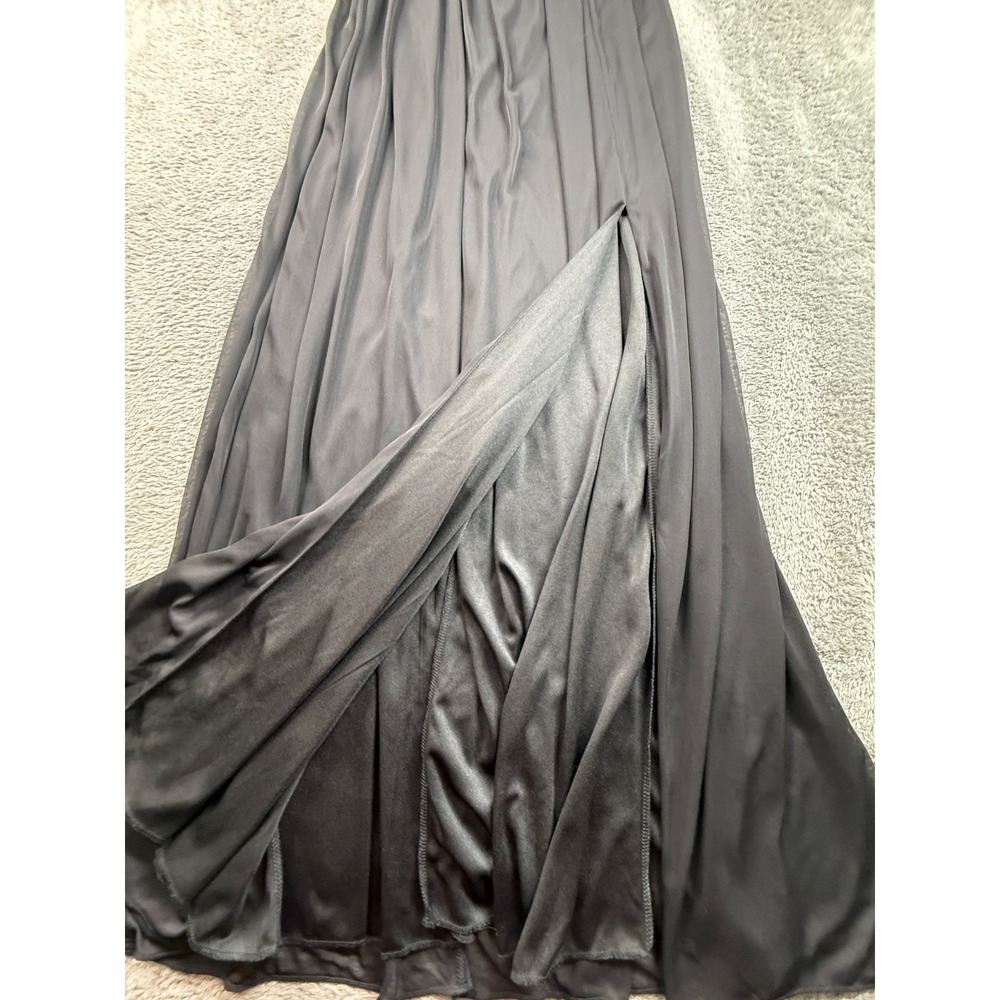 DB Studio Womens 10 Black Off Shoulder Long Bridesmaid Dress Polyester Formal
